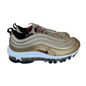 Nike Air Max 97 OG Golden Bullet Metallic Gold Varsity Red DQ9131-700 W 5.5 NWOB
